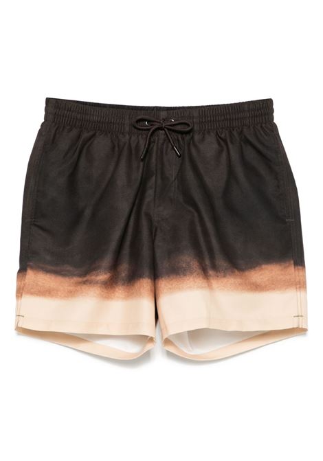 Orange Phibbs gradient effect beachwear shorts Dries Van Noten - men DRIES VAN NOTEN | 2510225001431703